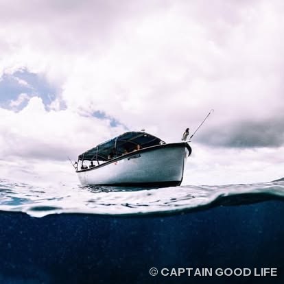 The boat on the open water off the coast of Curaçao