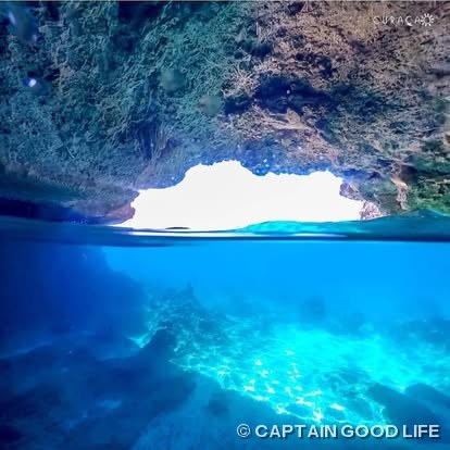 Inside the Blue Room cave near Playa Santa Cruz, Curaçao